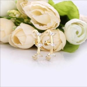 Gold CZ Cuff Earrings